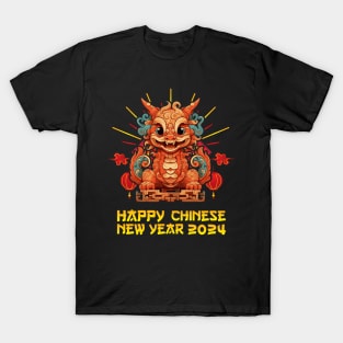 Majestic 2024 Dragon - Lunar New Year Celebration Design T-Shirt